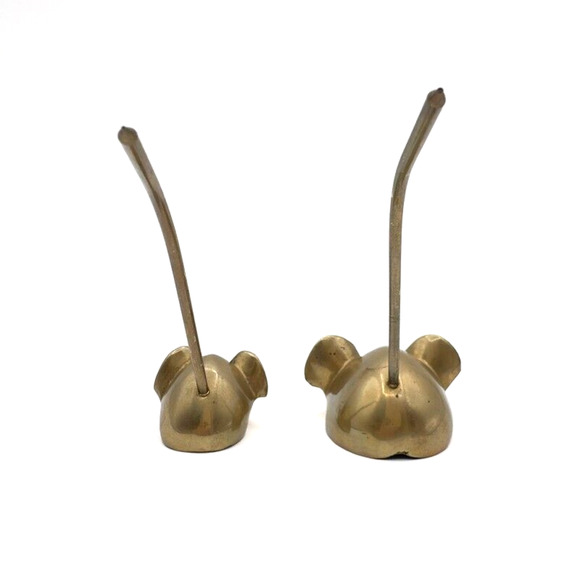 Brass Mouse Ring Holders or Receipt Holders Lot of Two Vintage Mid Century - Picture 7 of 13